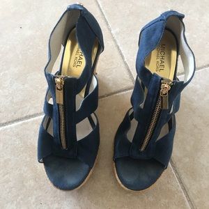 Michael Kors Navy Wedge 8.5